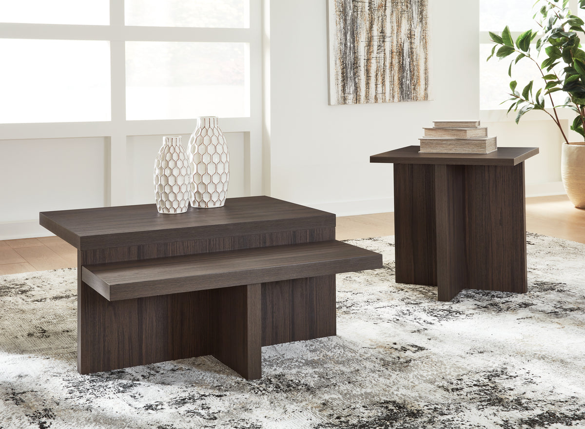 Prime Furniture - Ashley Furniture - Zendex Table (Set of 2) - Occasional Table Set (Set of 2) / Brown - T304-12