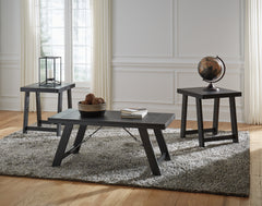 Prime Furniture - Ashley Furniture - Noorbrook Table (Set of 3) - Occasional Table Set (3/CN) / Black/Pewter - T351-13