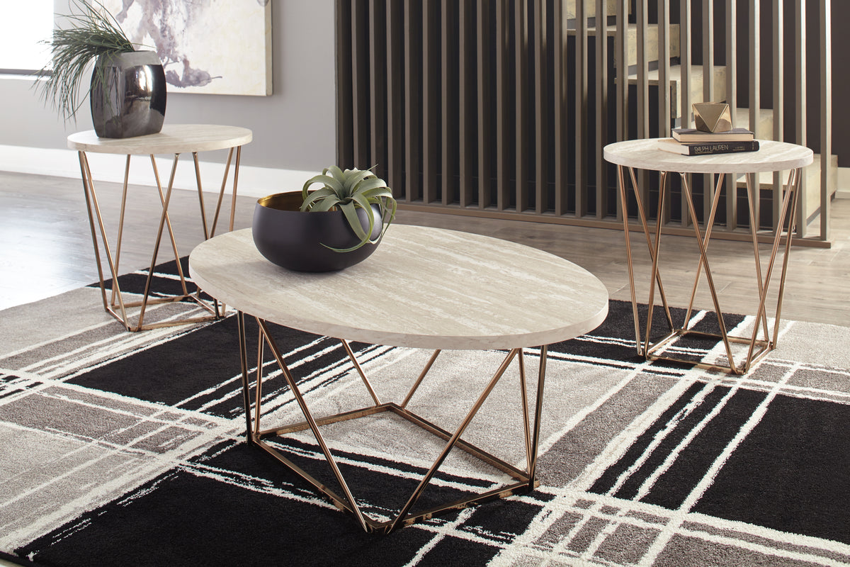 Prime Furniture - Ashley Furniture - Tarica Table (Set of 3) - Occasional Table Set (3/CN) / Two-tone - T385-13
