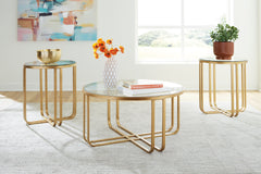 Prime Furniture - Ashley Furniture - Milloton Table (Set of 3) - Occasional Table Set (3/CN) / Gold - T398-13