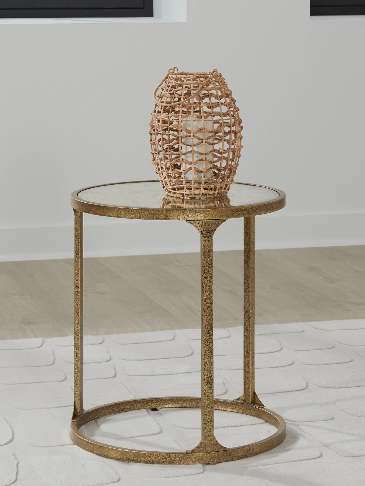 Prime Furniture - Ashley Furniture - Korajane End Table - Round End Table / Antique Gold - T399-6