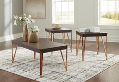 Prime Furniture - Ashley Furniture - Bandyn Table (Set of 3) - Occasional Table Set (3/CN) / Brown/Champagne - T404-13