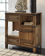 Prime Furniture - Ashley Furniture - Roybeck Accent Cabinet - Accent Cabinet / Light Brown/Bronze - T411-40