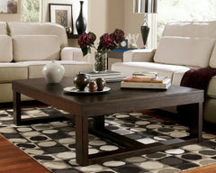 Prime Furniture - Ashley Furniture - Watson Coffee Table - Rectangular Cocktail Table / Dark Brown - T481-1