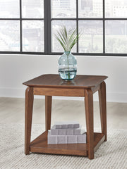 Prime Furniture - Ashley Furniture - Trenmour End Table - Square End Table / Medium Brown - T596-2
