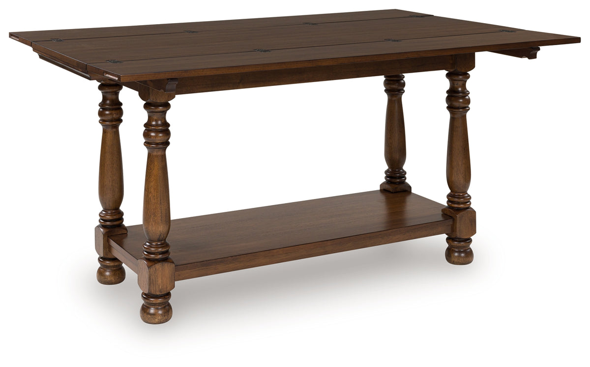 Prime Furniture - Ashley Furniture - Sturlayne Flip Top Sofa Table - Flip Top Sofa Table / Brown - T609-4