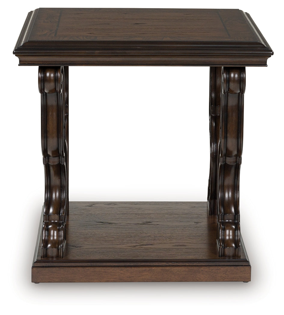 Prime Furniture - Ashley Furniture - Maylee End Table - Square End Table / Dark Brown - T647-2