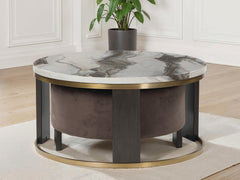 Prime Furniture - Ashley Furniture - Jazmore Nesting Coffee Table (Set of 2) - Nesting Cocktail Tables (Set of 2) / Brown/Brass Finish - T671-22