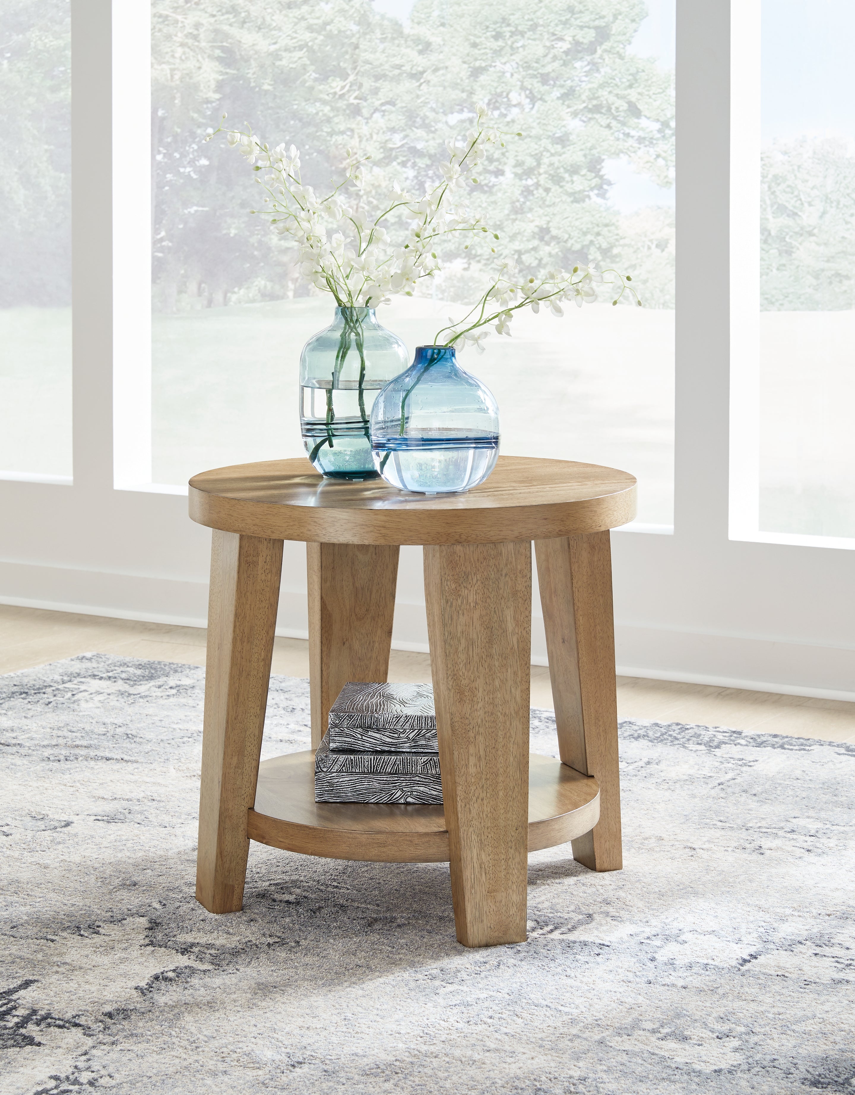 Prime Furniture - Ashley Furniture - Kristiland End Table - Round End Table / Light Brown - T674-6