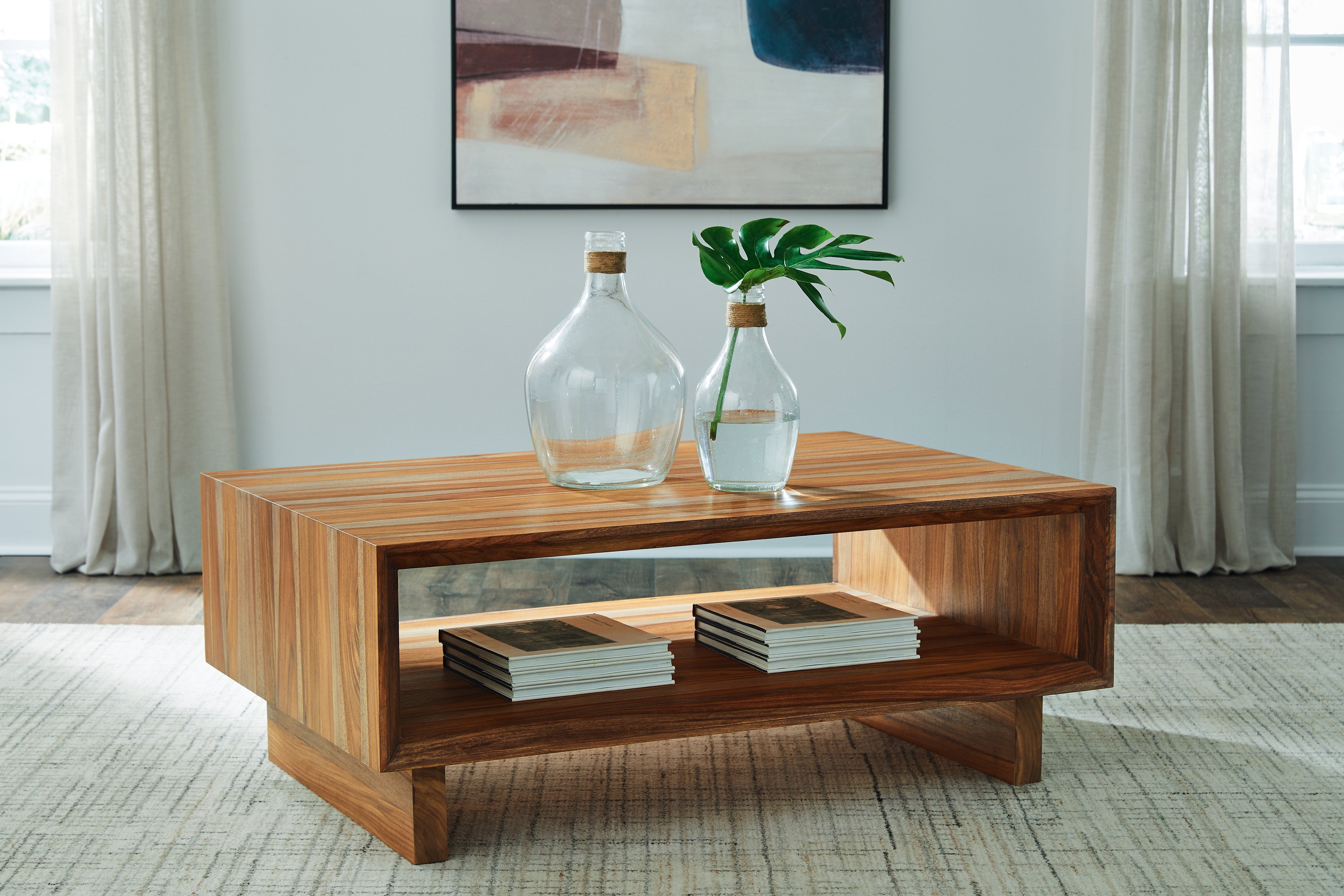 Prime Furniture - Ashley Furniture - Dressonni Coffee Table - Rectangular Cocktail Table / Brown - T690-1