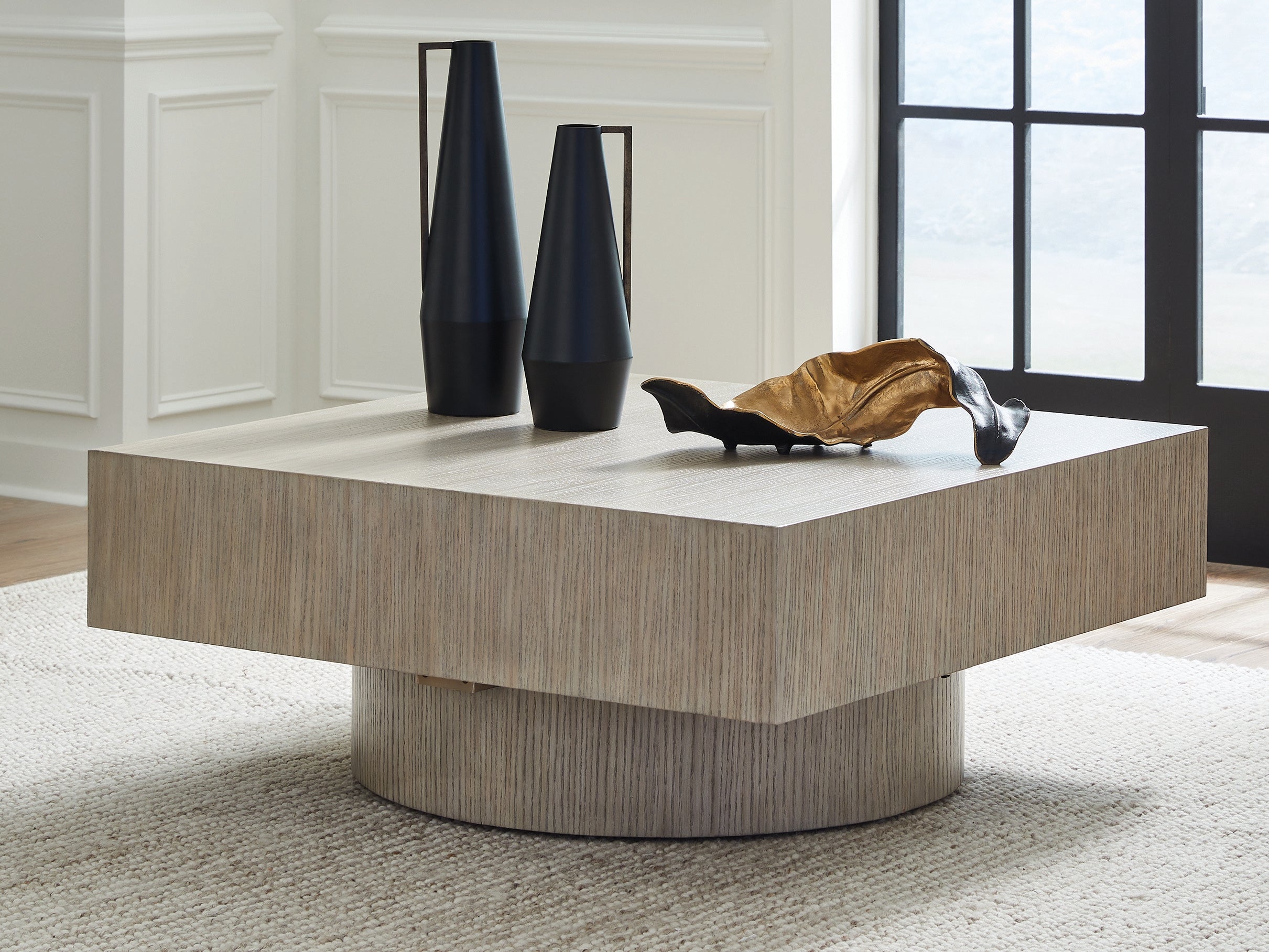 Prime Furniture - Ashley Furniture - Jorielyn Coffee Table - Square Cocktail Table / Light Grayish Brown - T712-8