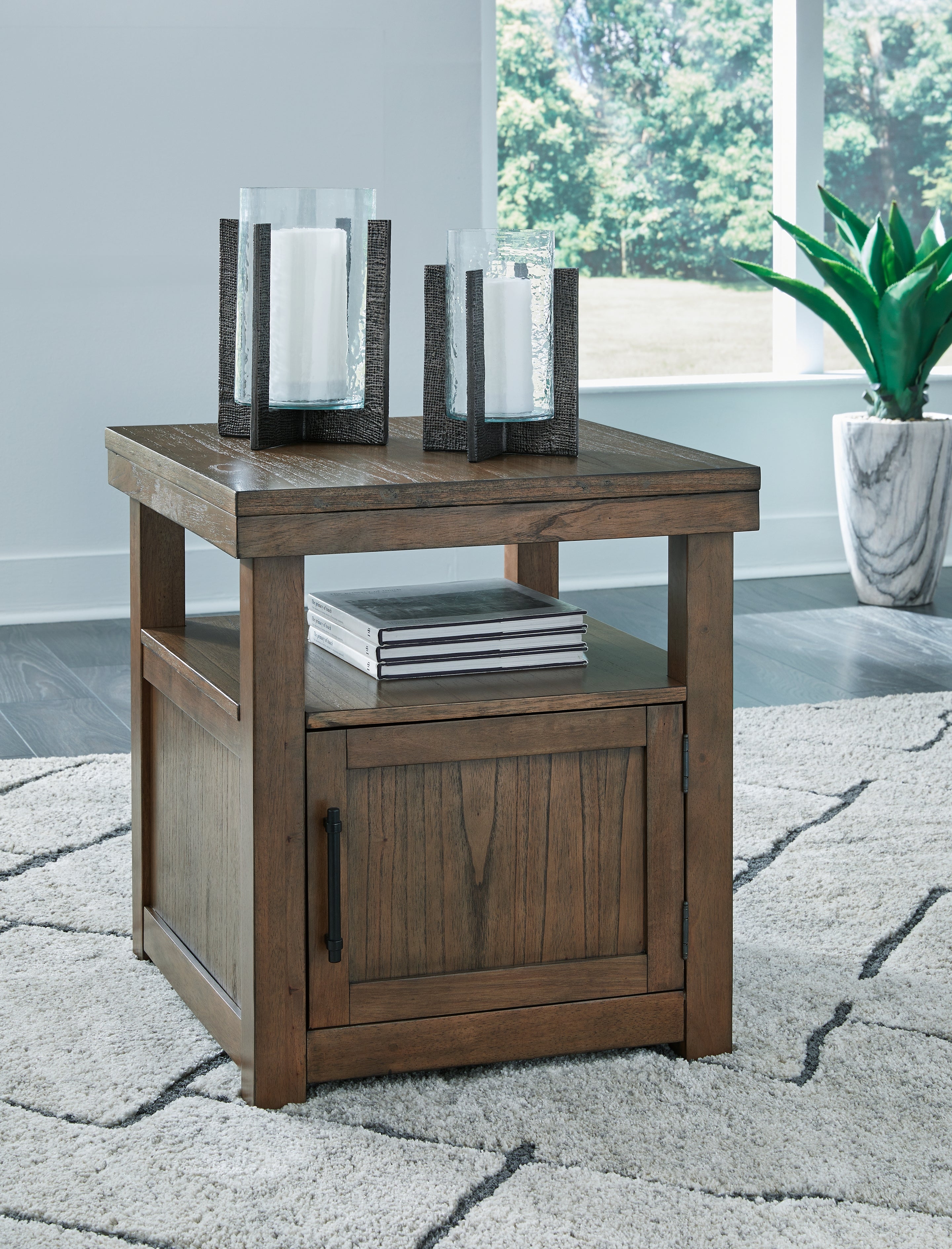 Prime Furniture - Ashley Furniture - Boardernest End Table - Rectangular End Table / Brown - T738-3