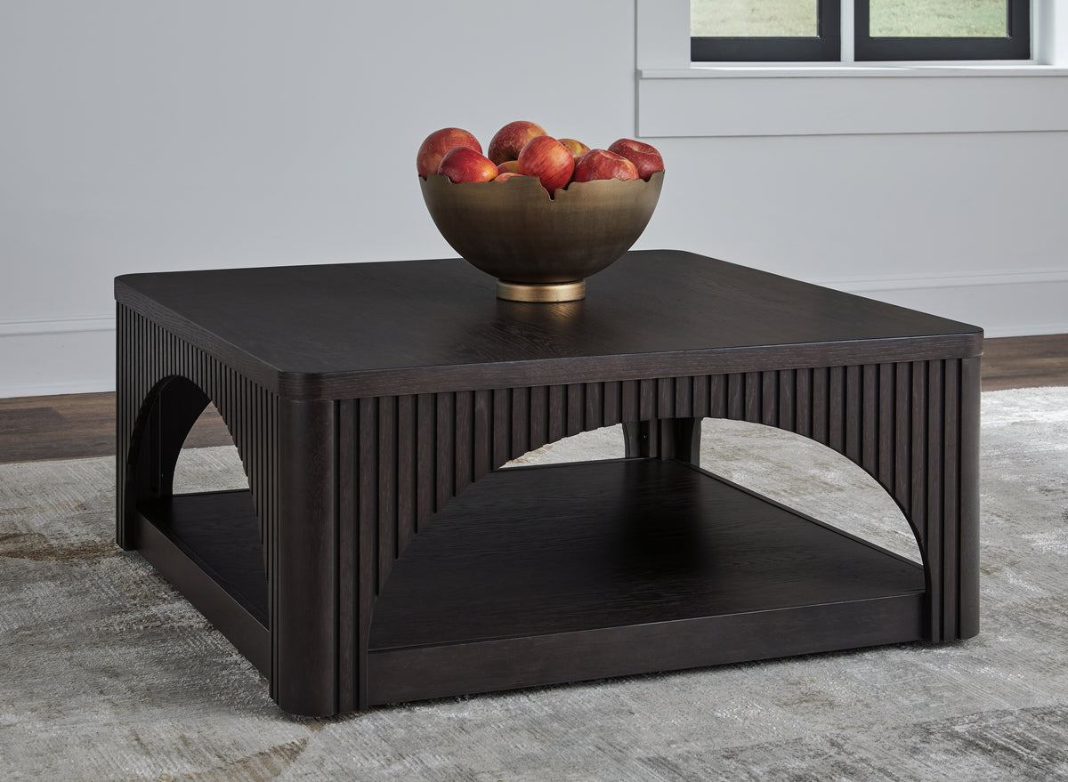 Prime Furniture - Ashley Furniture - Yellink Coffee Table - Square Cocktail Table / Black - T760-8