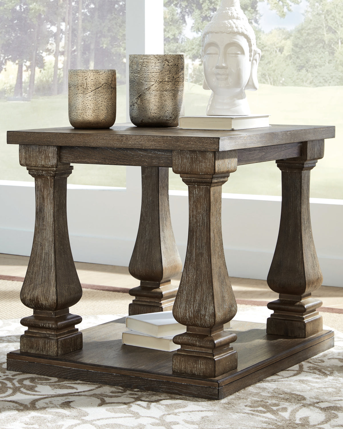 Prime Furniture - Ashley Furniture - Johnelle End Table - Rectangular End Table / Gray - T776-3