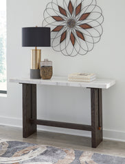 Prime Furniture - Ashley Furniture - Burkhaus Sofa Table - Sofa Table / White/Dark Brown - T779-4