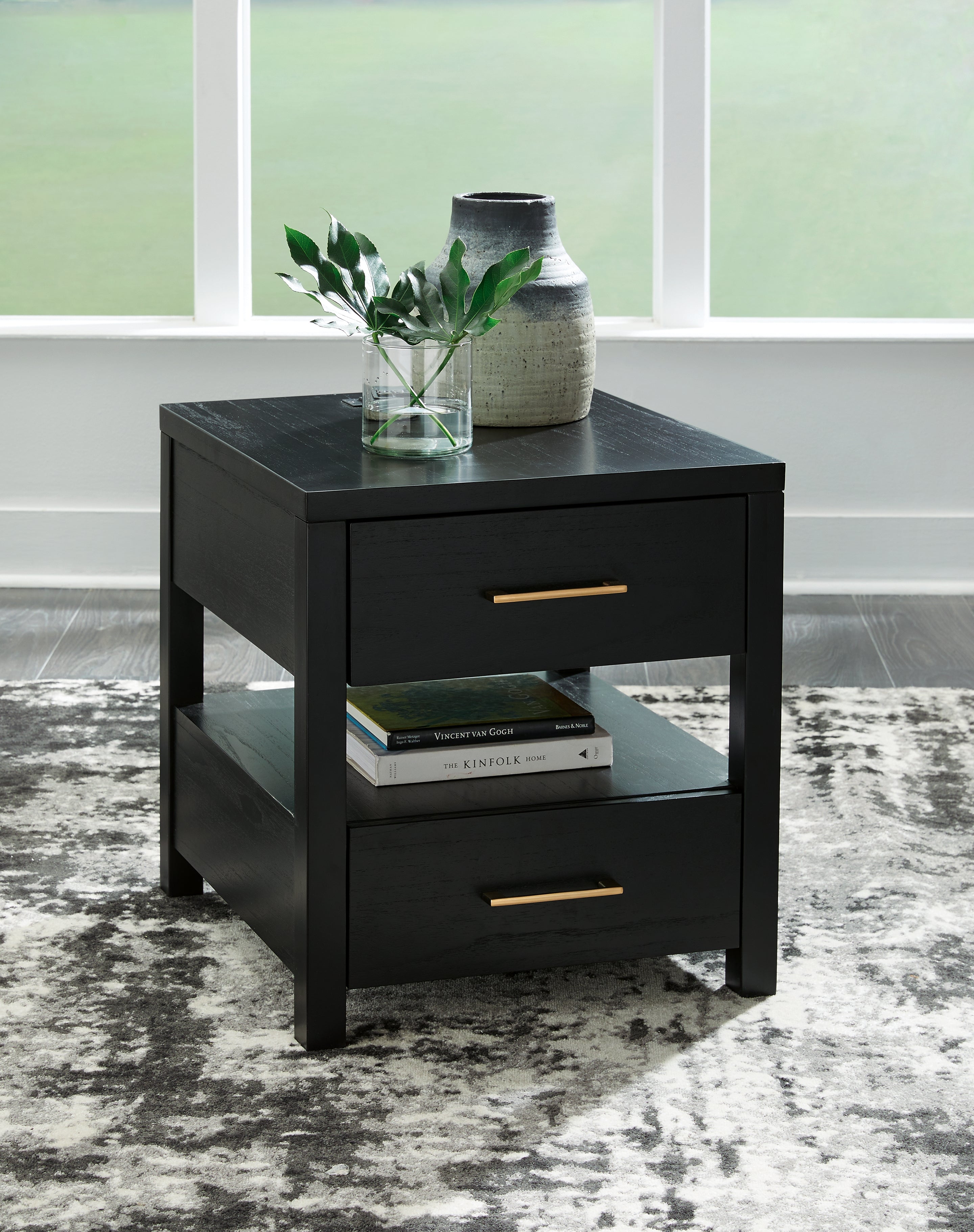 Prime Furniture - Ashley Furniture - Winbardi End Table - Rectangular End Table / Black - T786-3