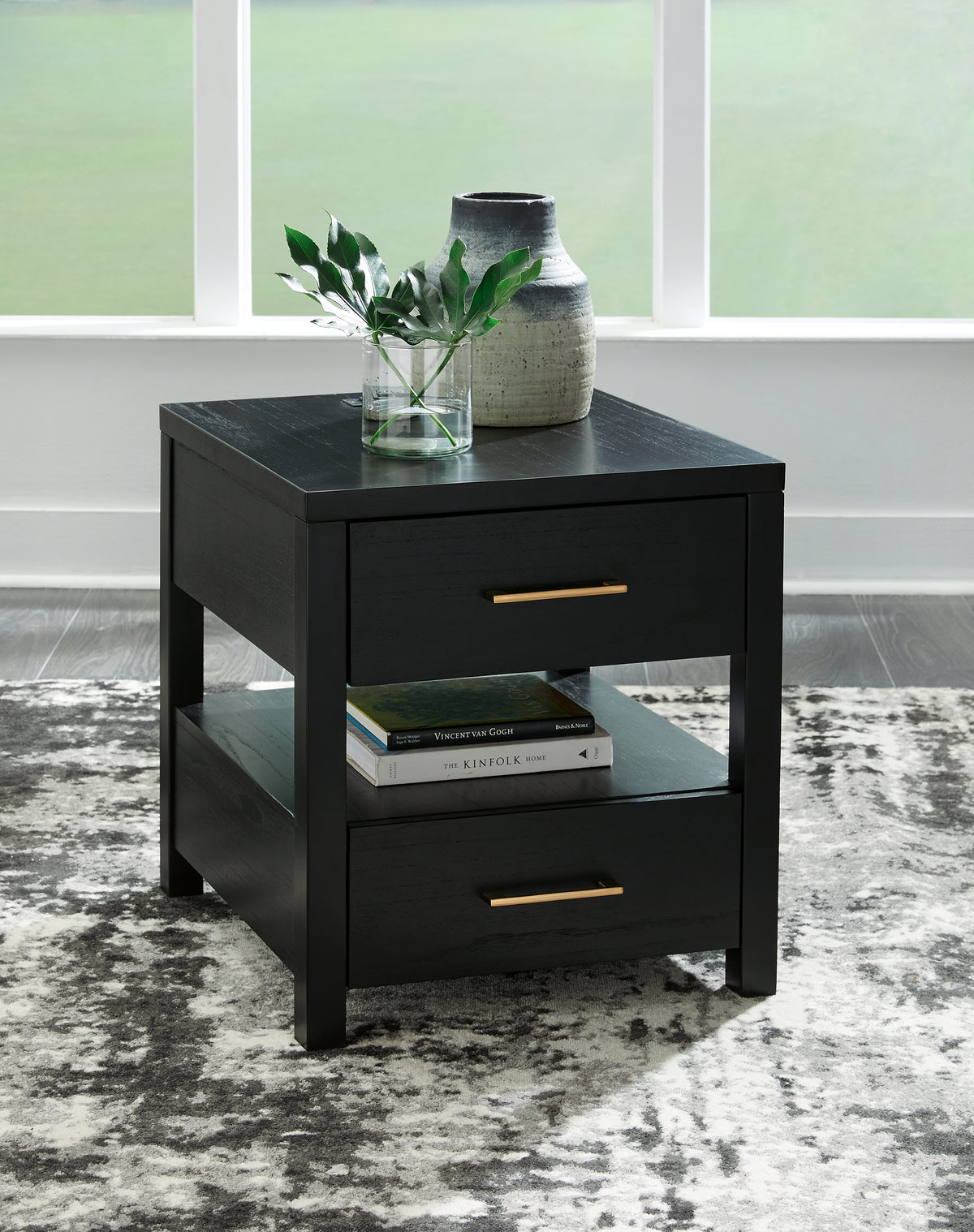 Prime Furniture - Ashley Furniture - Winbardi End Table - Rectangular End Table / Black - T786-3