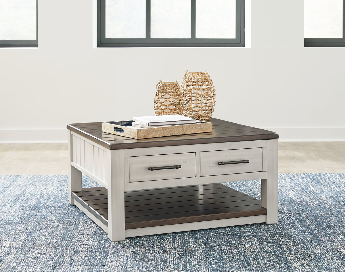 Prime Furniture - Ashley Furniture - Darborn Lift-Top Coffee Table - Lift Top Cocktail Table / Gray/Brown - T796-00