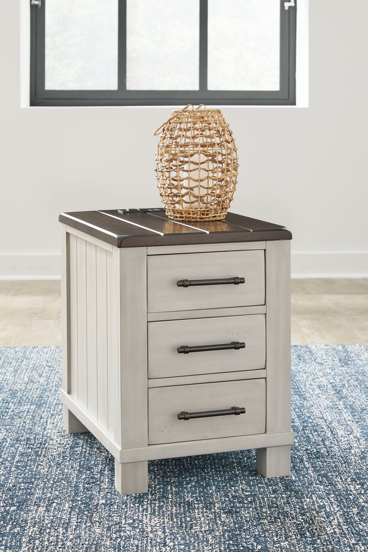 Prime Furniture - Ashley Furniture - Darborn Chairside End Table - Chair Side End Table / Gray/Brown - T796-7