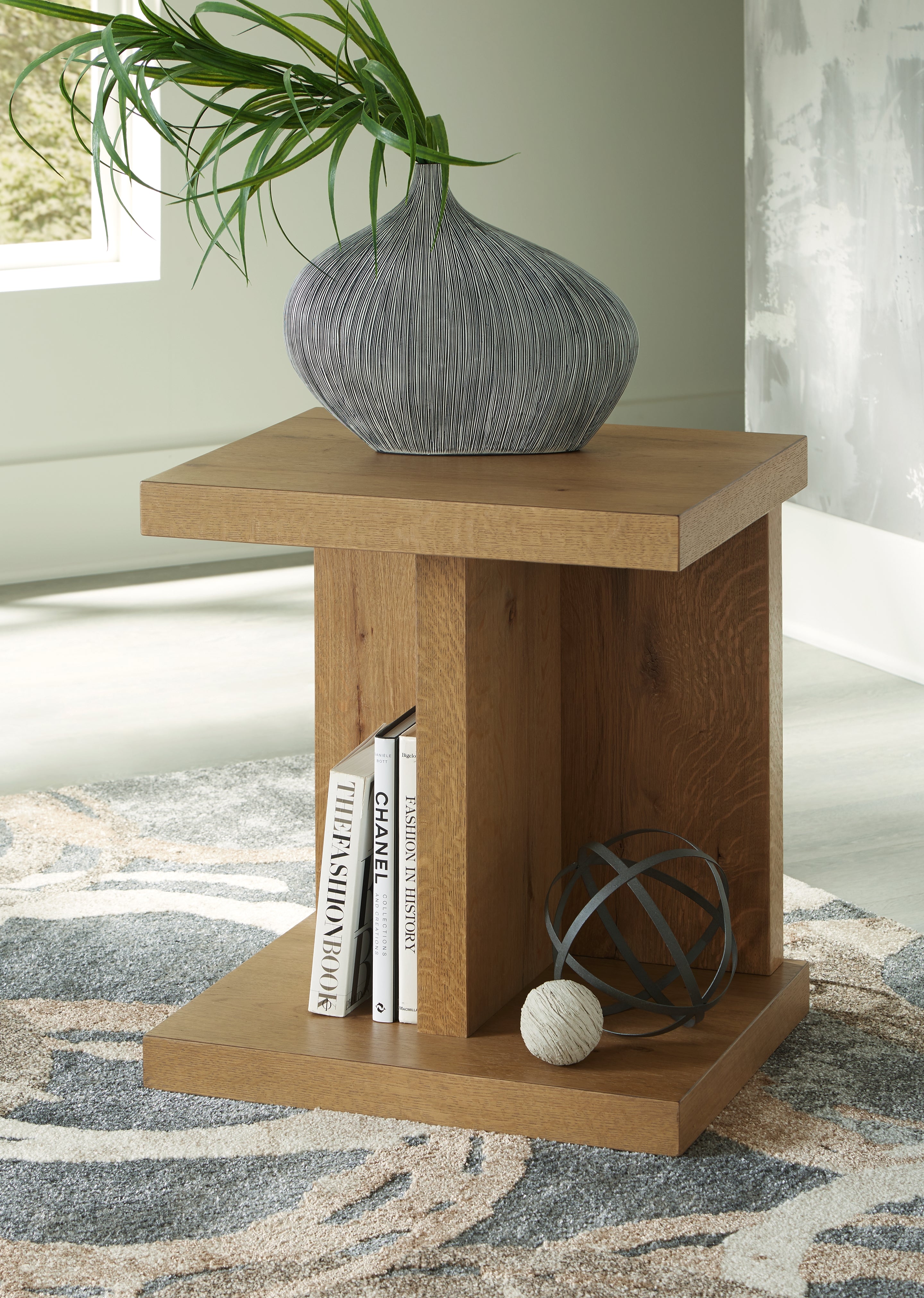 Prime Furniture - Ashley Furniture - Brinstead Chairside End Table - Chair Side End Table / Light Brown - T839-7