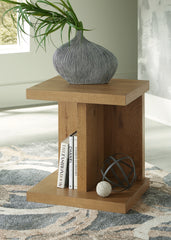 Prime Furniture - Ashley Furniture - Brinstead Chairside End Table - Chair Side End Table / Light Brown - T839-7