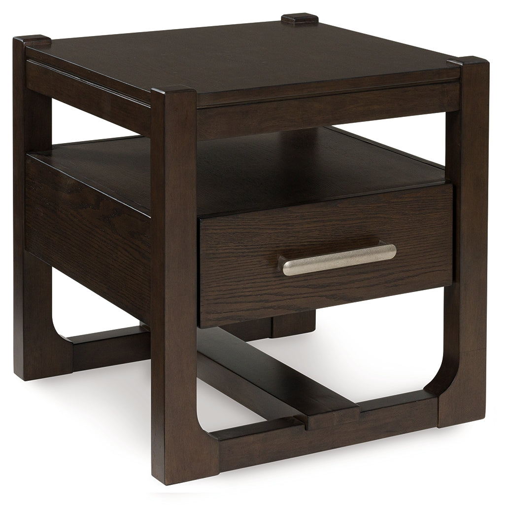 Prime Furniture - Ashley Furniture - Breckington End Table - Rectangular End Table / Dark Brown - T656-3