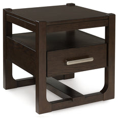 Prime Furniture - Ashley Furniture - Breckington End Table - Rectangular End Table / Dark Brown - T656-3