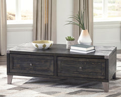 Prime Furniture - Ashley Furniture - Todoe Coffee Table with Lift Top - Lift Top Cocktail Table / Dark Gray - T901-9