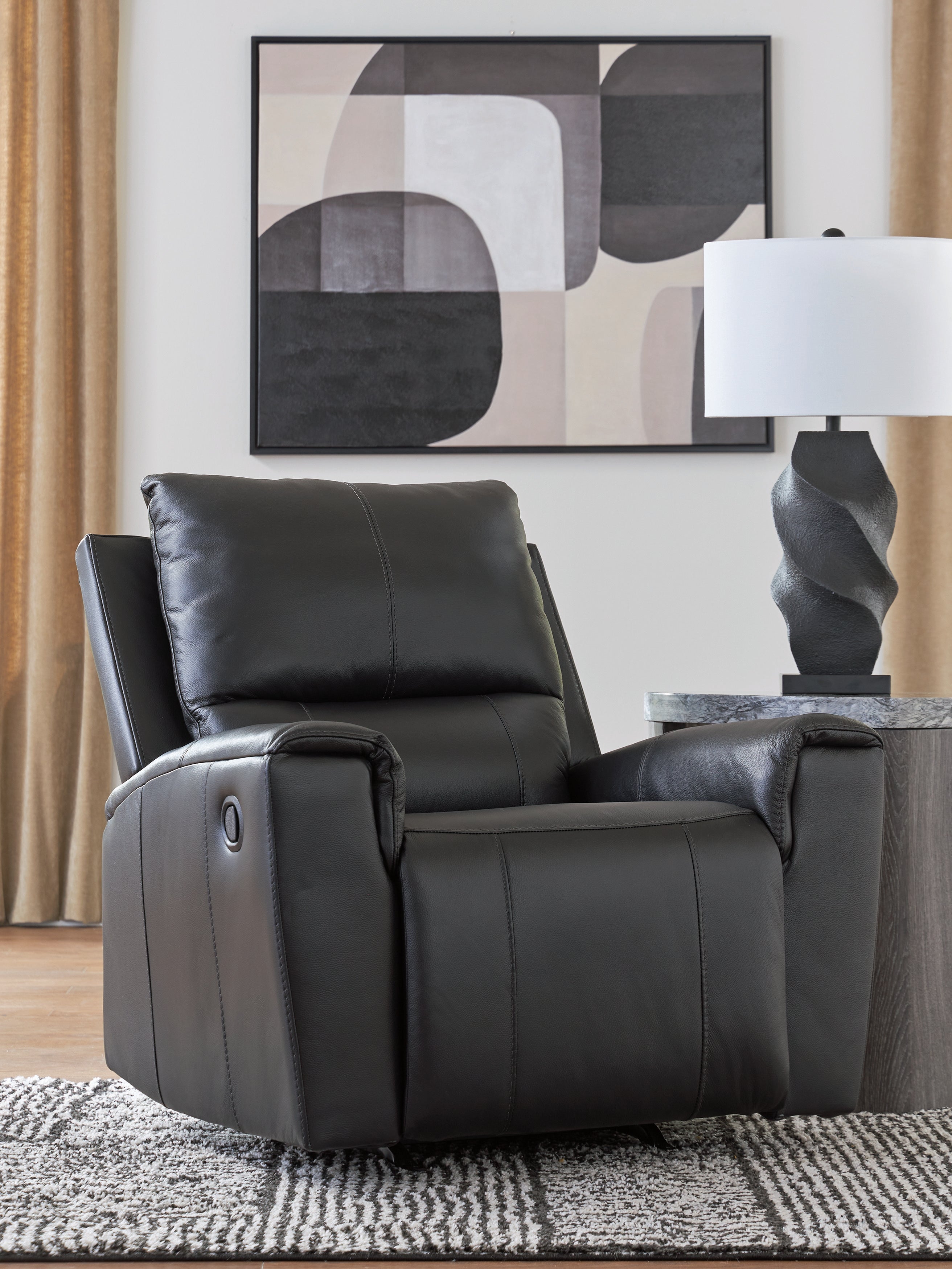 Prime Furniture - Ashley Furniture - Glossmore Living Room - Rocker Recliner / Black - PCU1170025