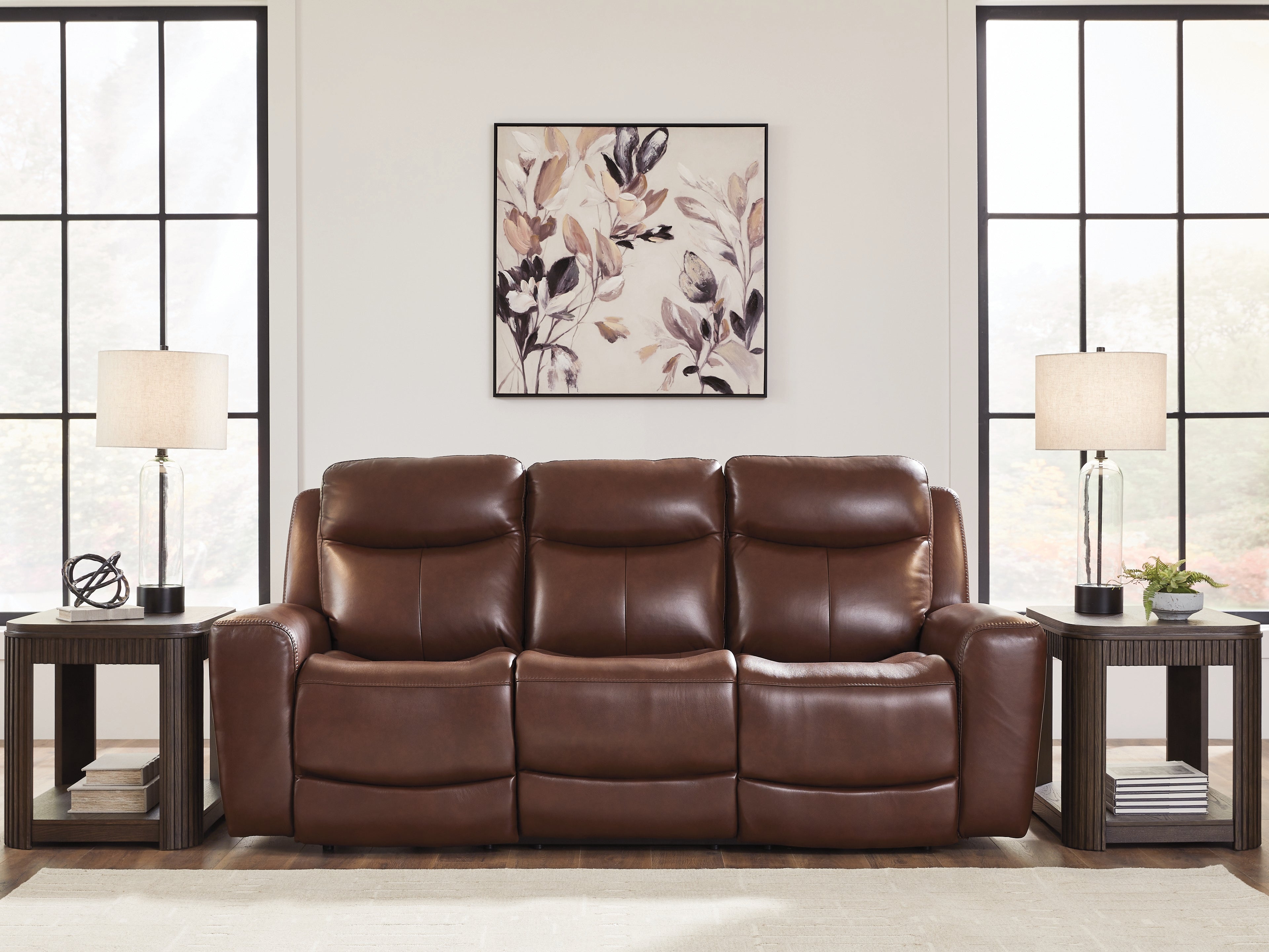 Prime Furniture - Ashley Furniture - Next Move Living Room - PWR REC Sofa with ADJ Headrest / Mahogany - PCU1210215