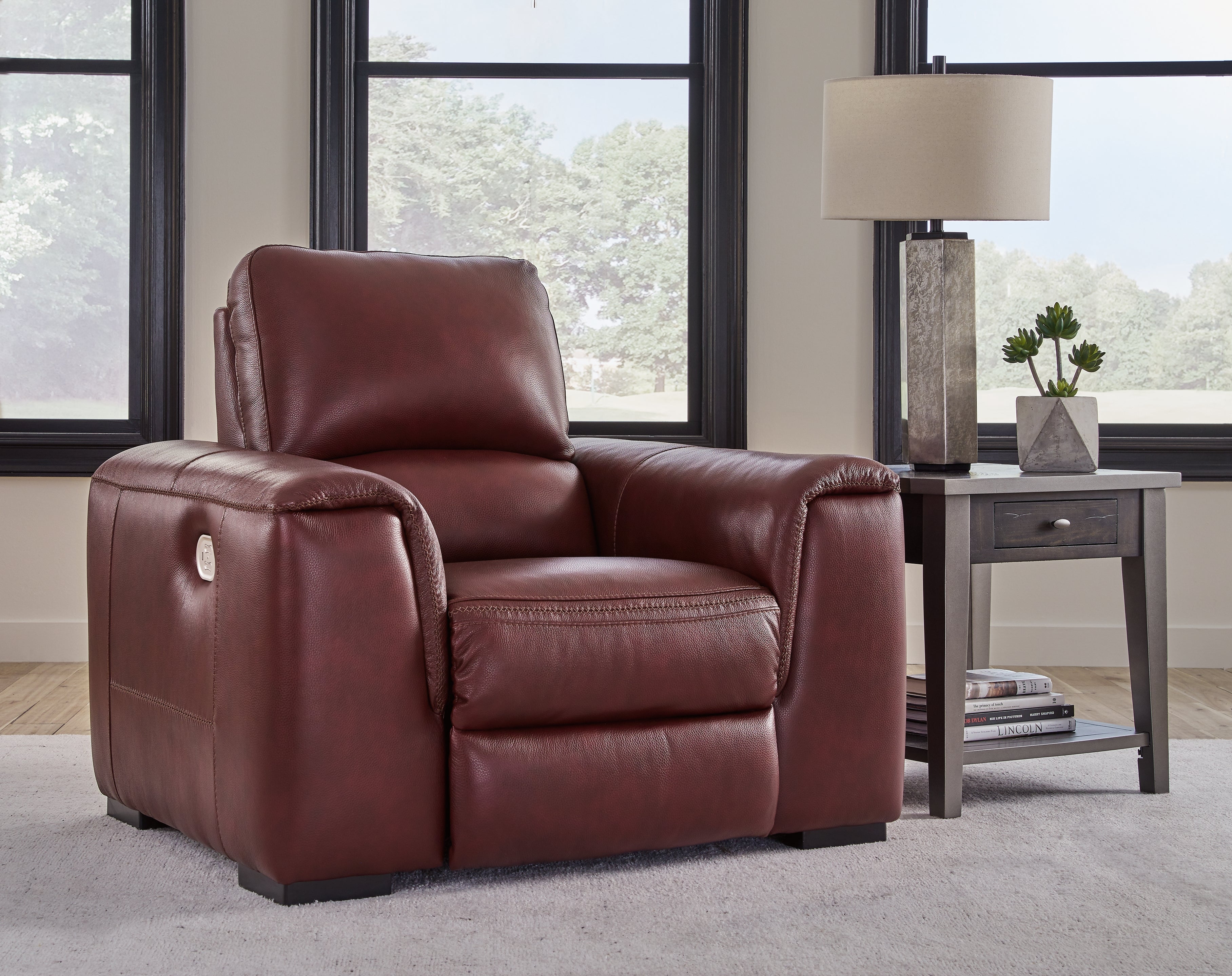 Prime Furniture - Ashley Furniture - Alessandro Living Room - PWR Recliner/ADJ Headrest / Garnet - U2550113