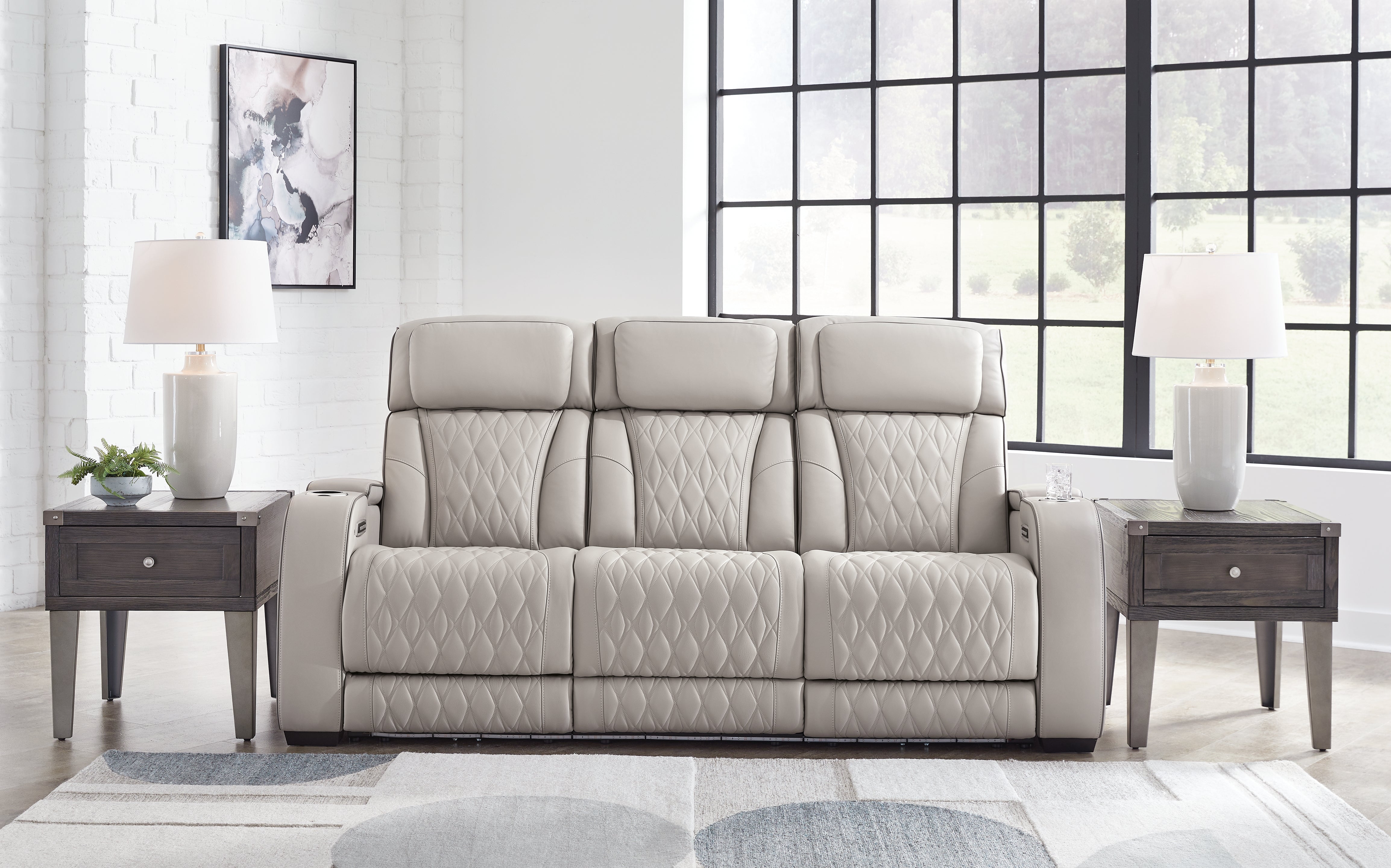 Prime Furniture - Ashley Furniture - Boyington Living Room - PWR Recliner/ADJ Headrest / Black - U2710613