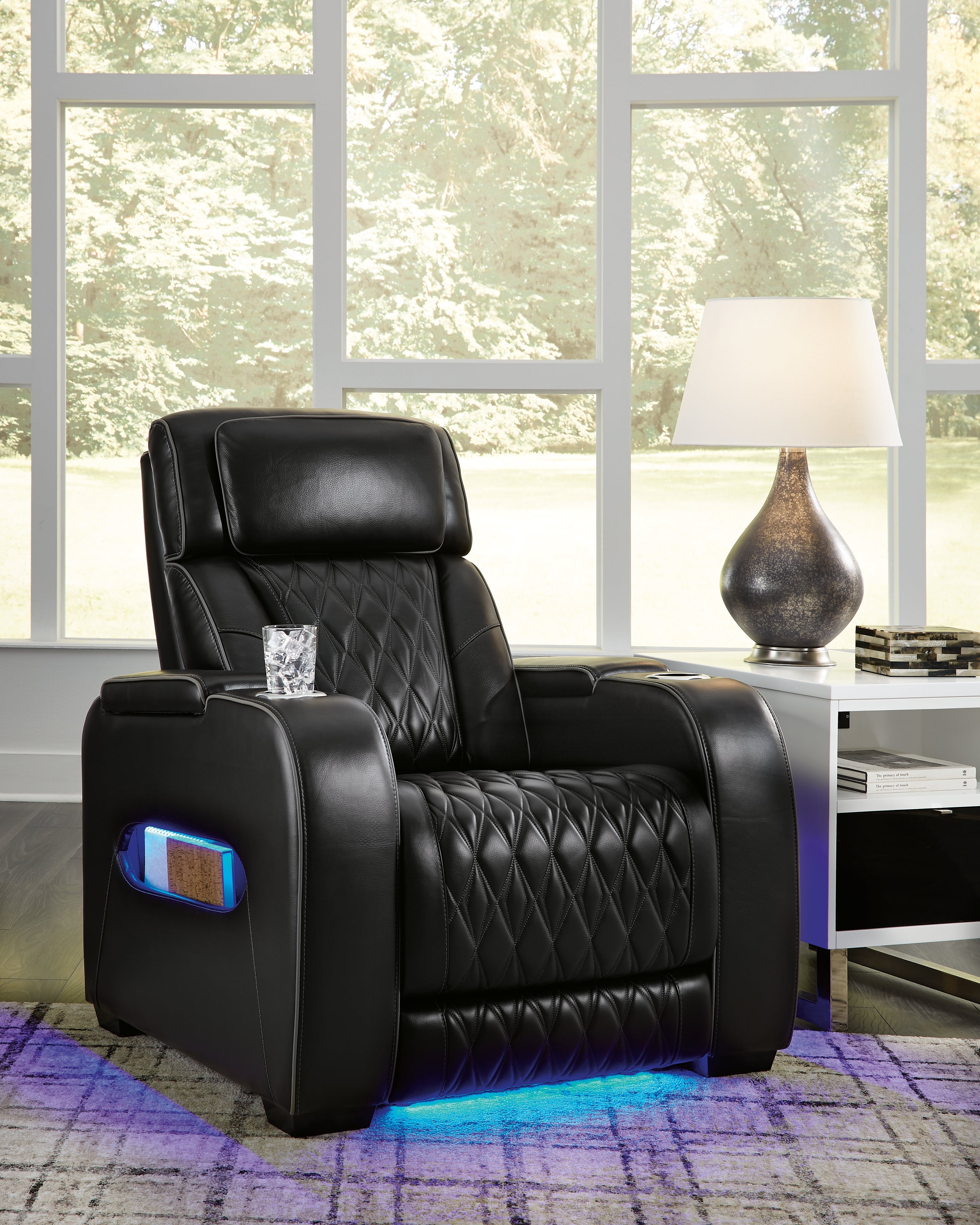 Prime Furniture - Ashley Furniture - Boyington Living Room - PWR Recliner/ADJ Headrest / Black - U2710613
