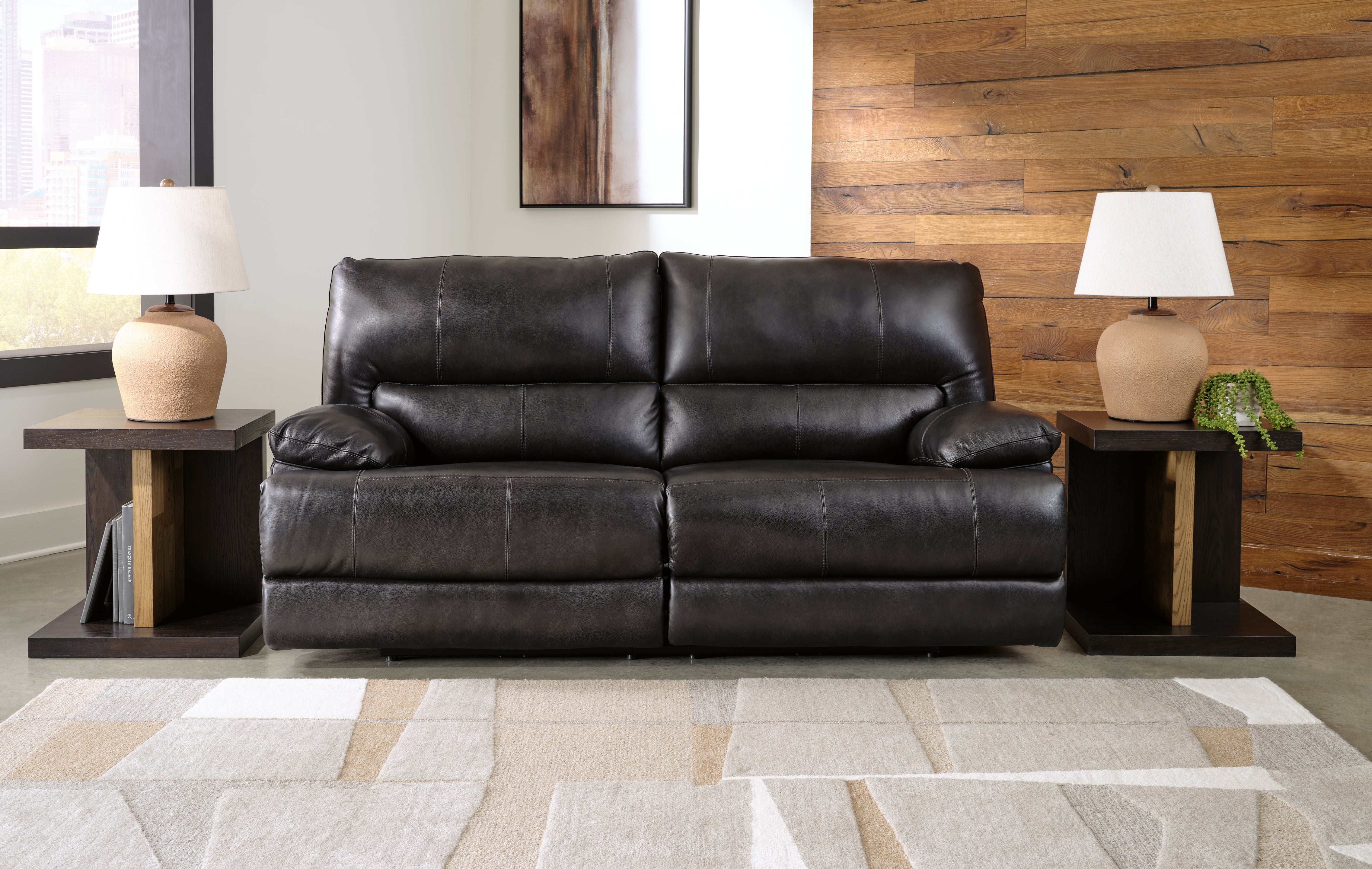 Prime Furniture - Ashley Furniture - Mountainous Living Room - 2 Seat PWR REC Sofa ADJ HDREST / Eclipse - U6580147