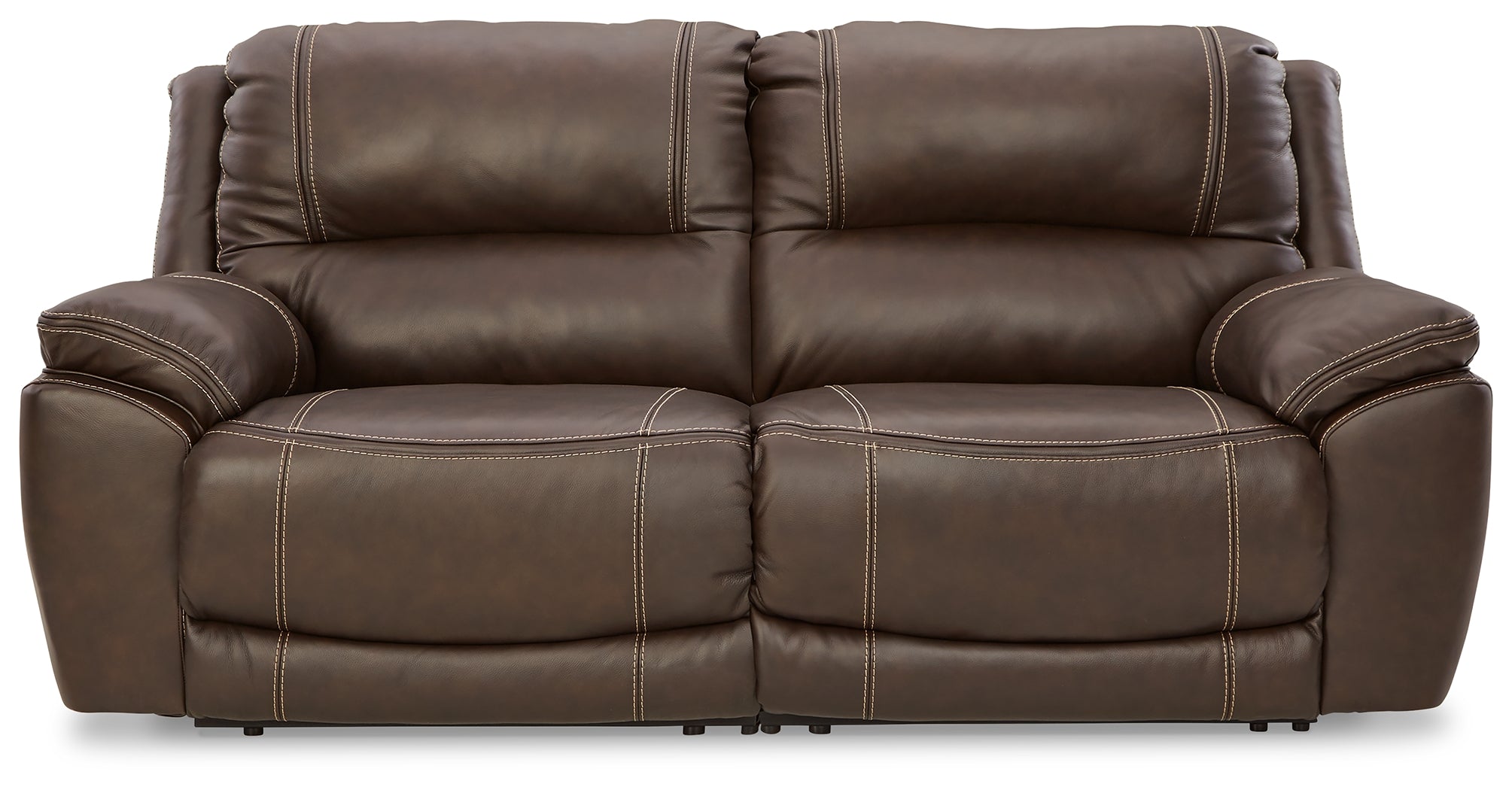 Prime Furniture - Ashley Furniture - Dunleith Sectional - 2-Piece Power Reclining Sectional Loveseat / Chocolate - U71604S3