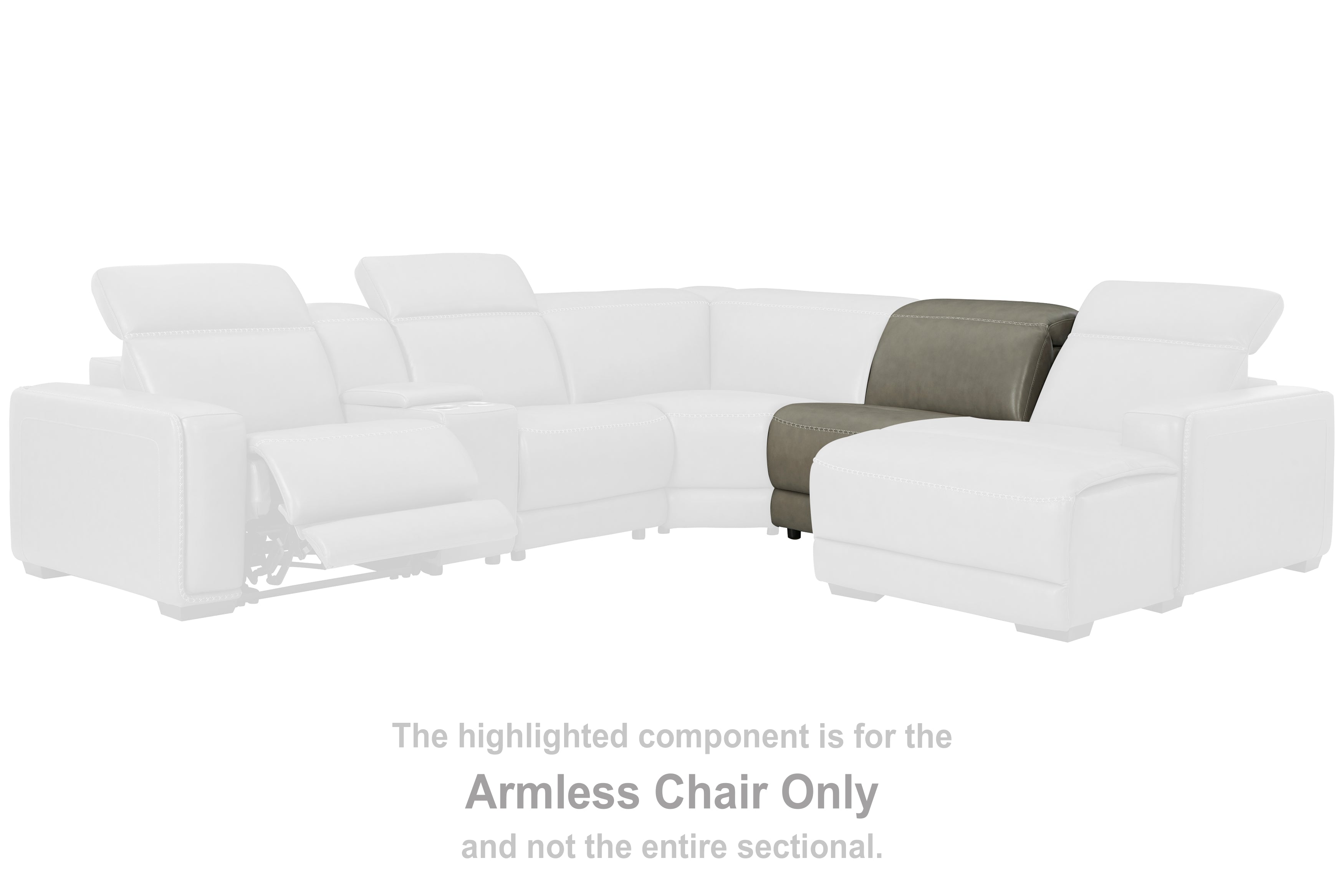 Prime Furniture - Ashley Furniture - Correze Sectional - Armless Chair / Gray - U9420246