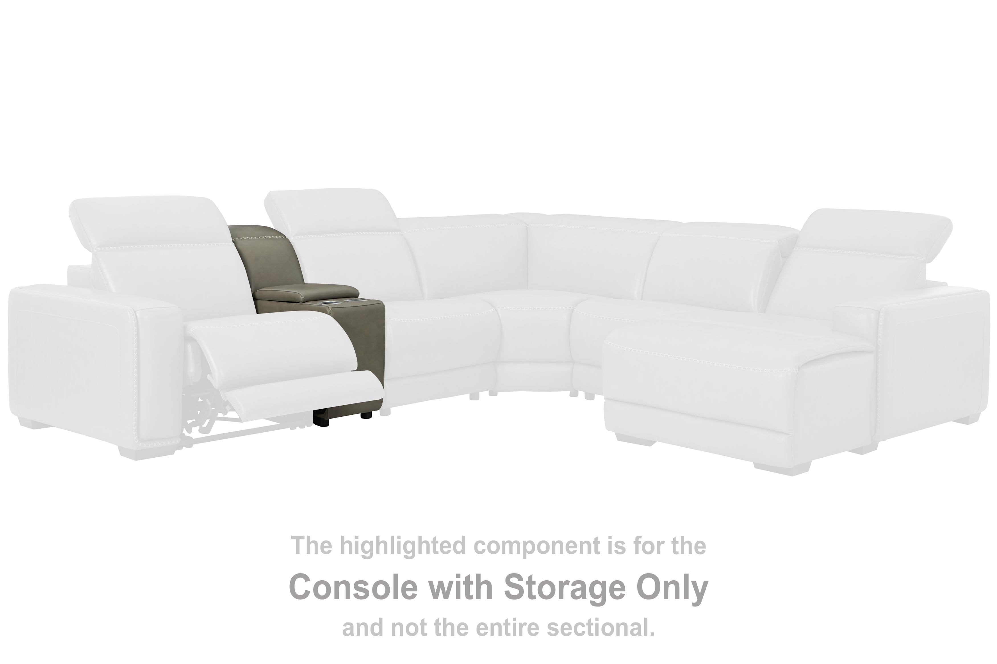 Prime Furniture - Ashley Furniture - Correze Sectional - Console with Storage / Gray - U9420257