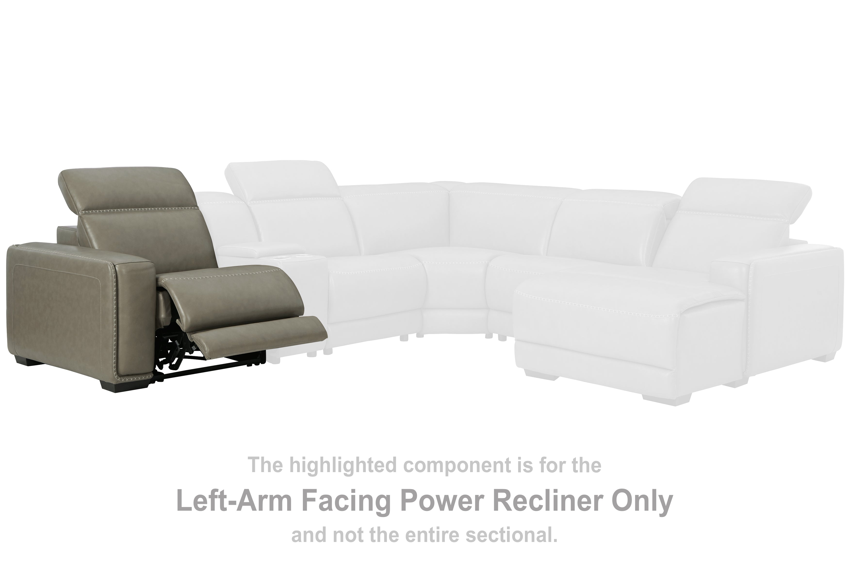 Prime Furniture - Ashley Furniture - Correze Sectional - LAF Zero Wall Power Recliner / Gray - U9420258