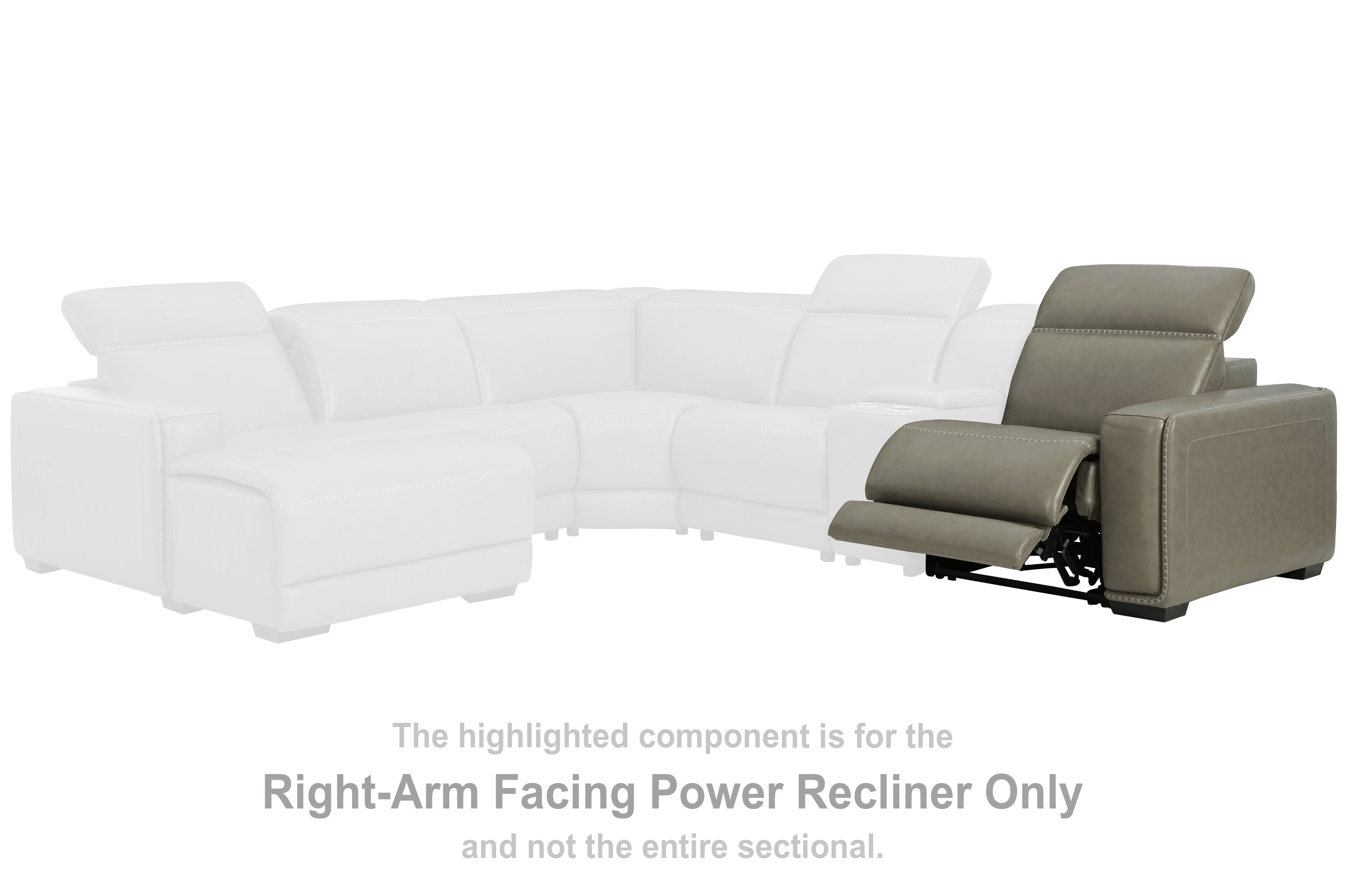 Prime Furniture - Ashley Furniture - Correze Sectional - RAF Zero Wall Power Recliner / Gray - U9420262