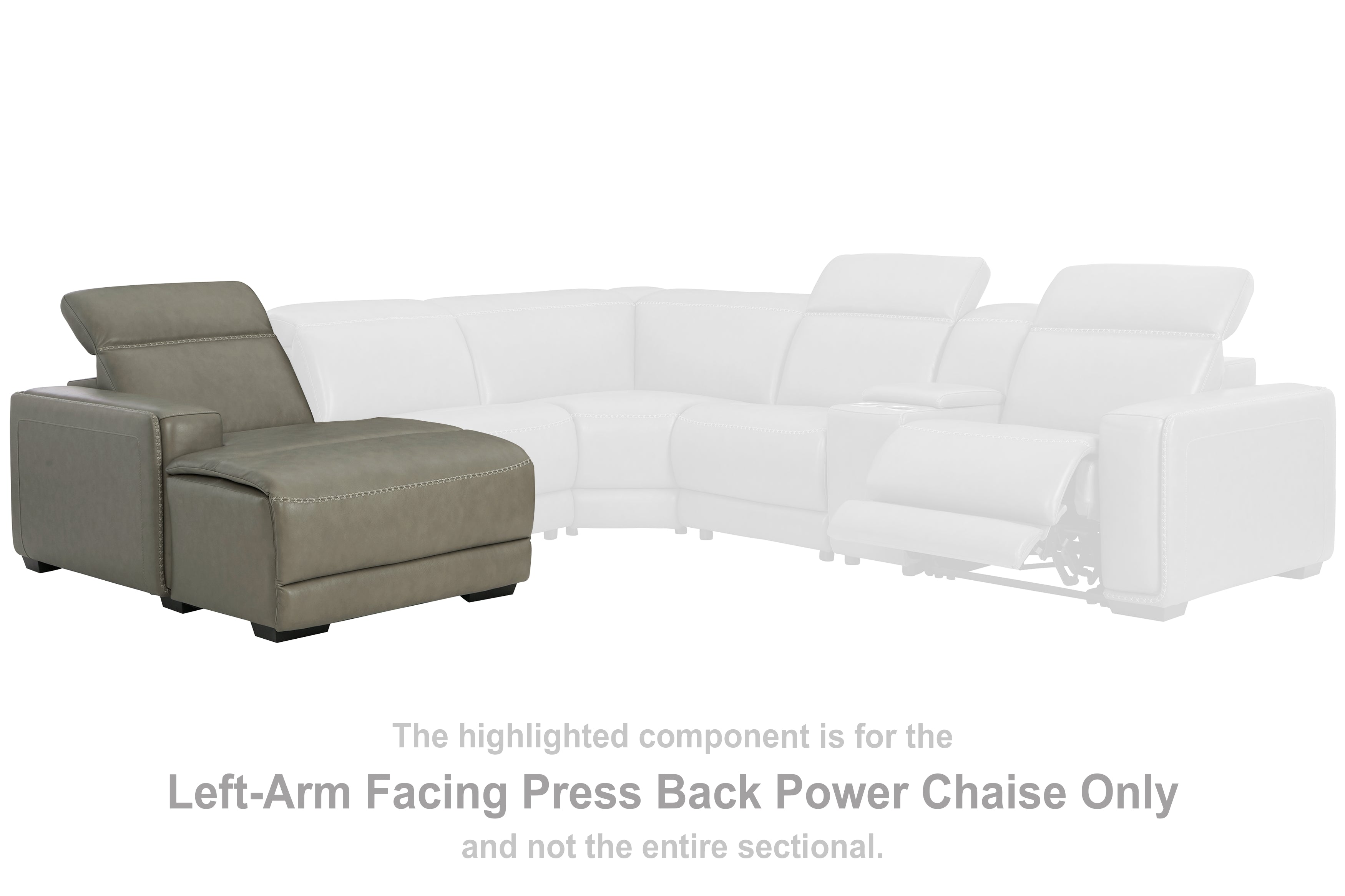 Prime Furniture - Ashley Furniture - Correze Sectional - LAF PWR Reclining Back Chaise / Gray - U9420279