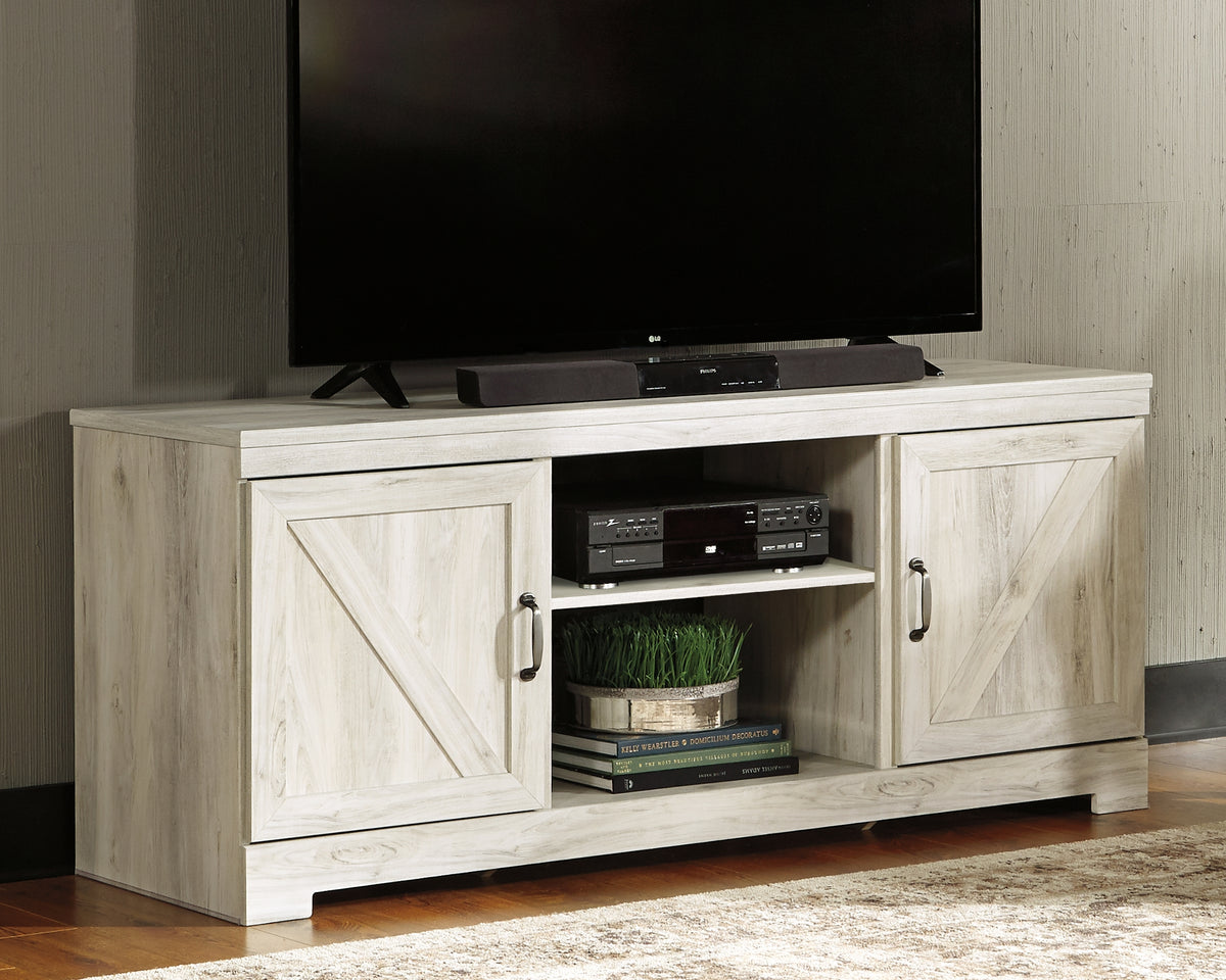 Prime Furniture - Ashley Furniture - Bellaby TV Stand - 63" / Whitewash - W331-68