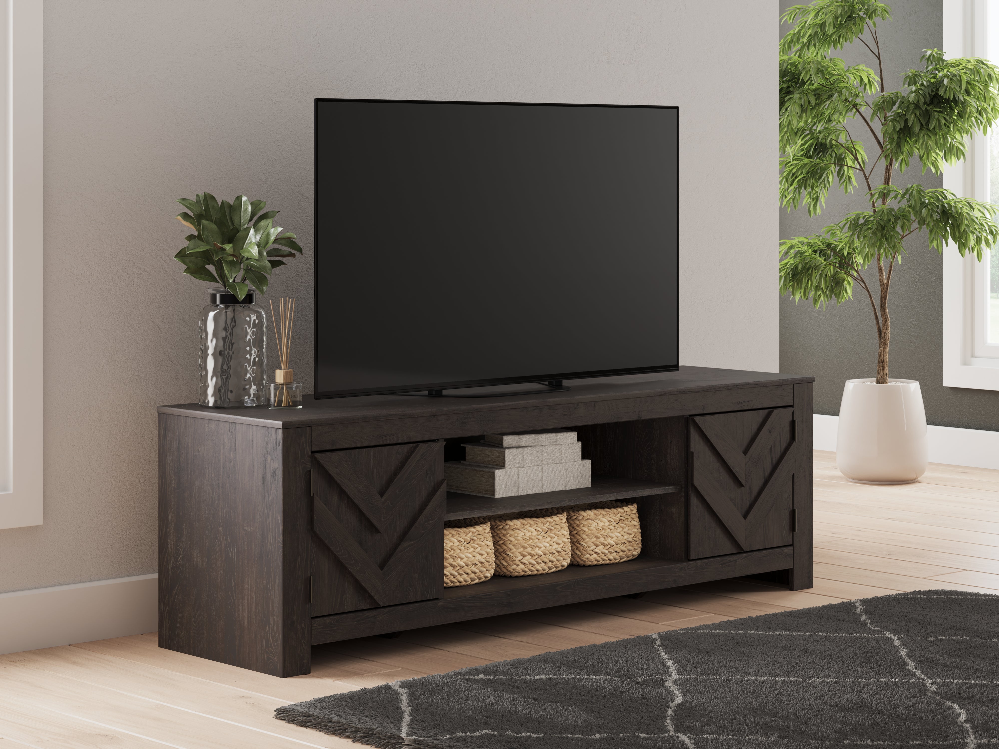 Prime Furniture - Ashley Furniture - Cayboni TV Stand - 71" / Black - W3789-68