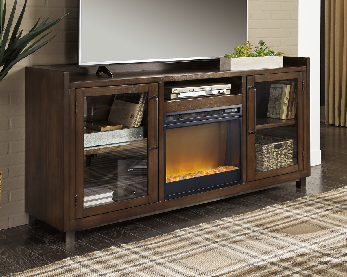 Prime Furniture - Ashley Furniture - Starmore 70" TV Stand with Electric Fireplace - 70" TV Stand with Electric Fireplace / Brown - W633W4