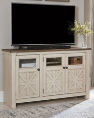 Prime Furniture - Ashley Furniture - Bolanburg 60" TV Stand - 60" / White/Weathered Gray - W647-38