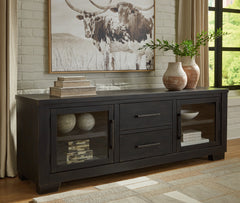 Prime Furniture - Ashley Furniture - Galliden 80" TV Stand - 80" / Black - W841-168