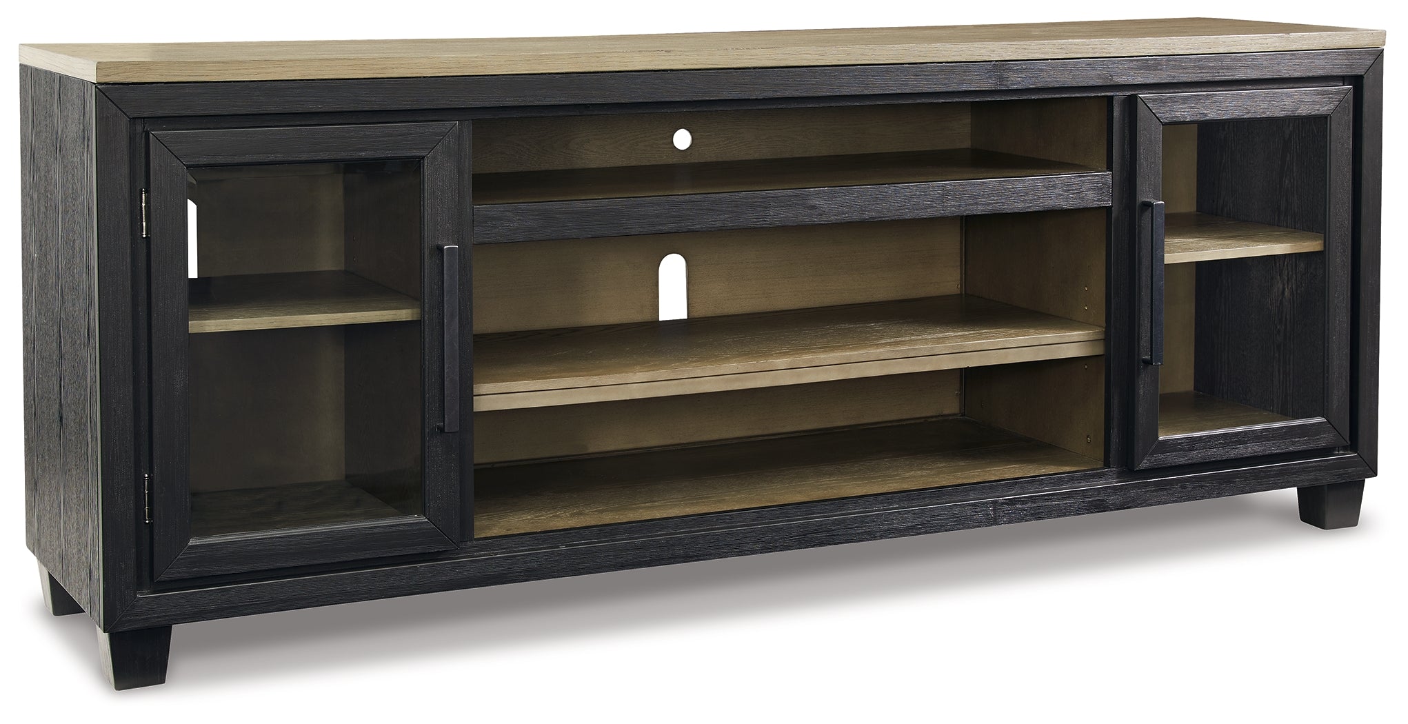 Prime Furniture - Ashley Furniture - Foyland 83" TV Stand - 83" / Black/Brown - W989-68